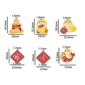 Set de Múltiples Piezas de Joyería de Aleación con Colgante del Año de la Serpiente, Llavero y Pulsera, Decoración de Año Nuevo Chino, Tratamiento de Goteo de Aceite, Forma Irregular - Product Image 4