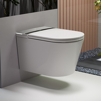 S030 WC intelligent entièrement automatique à télécommande, moderne, allongé, à poser au sol, en céramique, avec technologie de chasse d'eau avancée à siphon, sortie en S