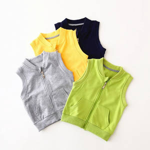 Gilet coupe-vent personnalisé avec logo pour garçons et filles, veste zippée, manteau d'hiver pour enfants, vêtements d'extérieur d'automne sans manches - Product Image 1