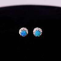 SubtleGlam Boucles d'oreilles clous en argent sterling plaqué or serties d'opale naturelle d'Australie certifiée, tendance, unisexe, élégantes, parfaites