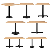 Table de restaurant personnalisable, moderne, carrée ou rectangulaire, plateau en bois massif, pieds en métal pour café et restaurant