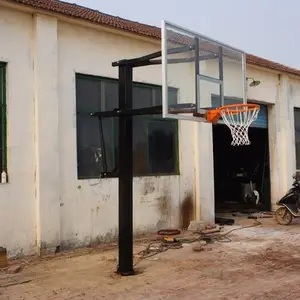 Championship Basketball Stand With Steel Hoop And Tempered Glass Backboard
