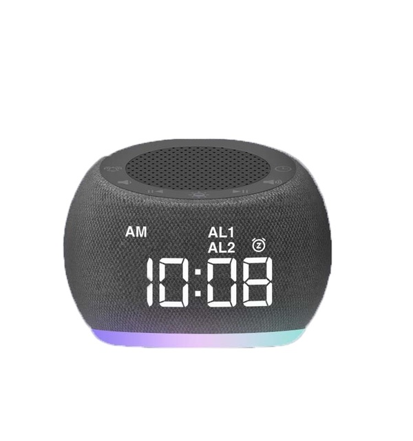 New Fashion Mini Portable for RGB Colorful LED Battery-Powered Type-C Night Light Music Clock Speaker Box for Home Outdoor