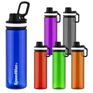 Tampa pop-up para garrafa de água, tampa plástica sem BPA 700ml com logotipo personalizado, alça durável para garrafa de refrigerante para academia ao ar livre