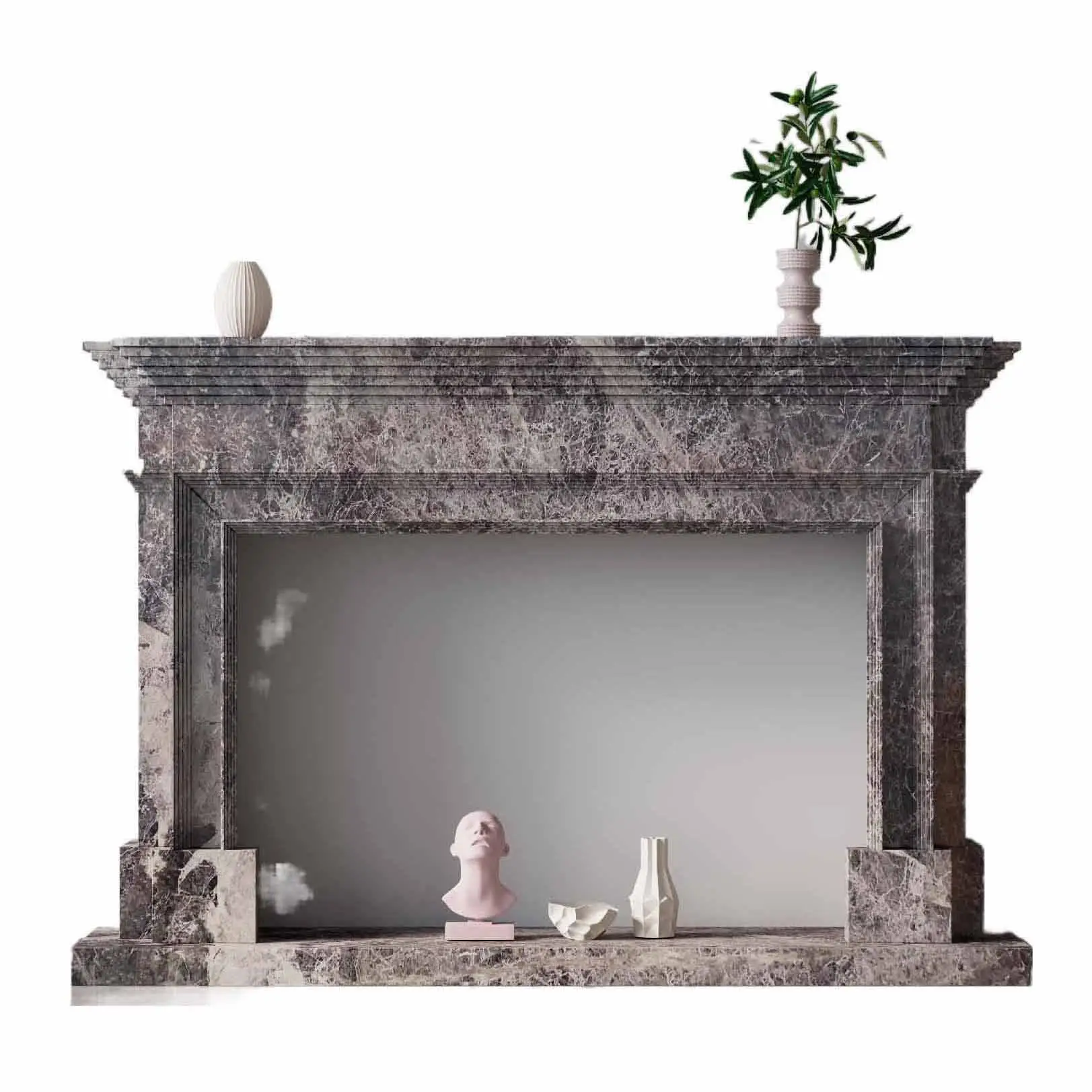 手作りの彫像大理石の暖炉刻まれた彫像白い大理石の暖炉マンテル