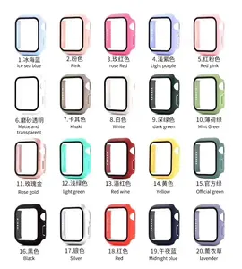 38 40 42 44MM PC Case Cover For Apple Watch Bumper Case Tempered Glass Screen Protector Case for Apple Watch Series 4 3 5 SE 6