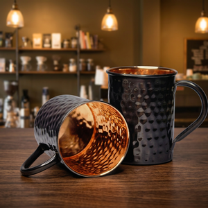 Mug en cuivre martelé fait main, grande capacité, design moderne, écologique, portable, avec poignée, pour la maison et le bureau - Product Image 3