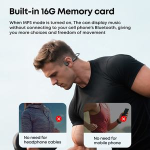 Fabricant Grossiste Écouteurs Sans Fil IPX8 Étanche Ouverts 16 Go, Casque Sportif MP3 à Conduction Osseuse <span class=keywords><strong>Bluetooth</strong></span> - Product Image 4