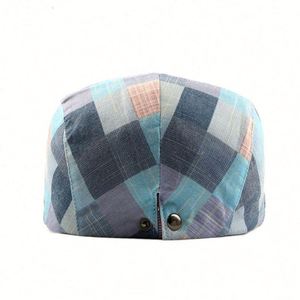 Bérets pour hommes en gros, casquettes de gavroche unisexe à motif à carreaux, bérets pour hommes - Product Image 4