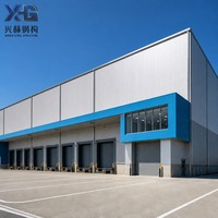 Construction de bâtiment en structure d'acier galvanisé robuste à portée libre, préfabriqué et personnalisé pour entrepôt