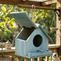 Nichoir à oiseaux gravé sur mesure, nichoir en bois naturel, nid décoratif d'extérieur, mangeoire à oiseaux de jardin, abri pour animaux