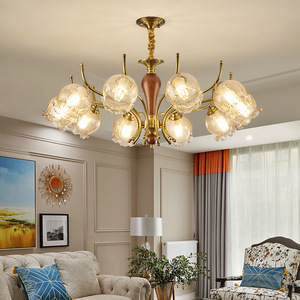 Lámpara de araña vintage francesa de varios focos con luces LED, base de bombilla E27 para dormitorio, sala de estar, iluminación del hogar - Product Image 2