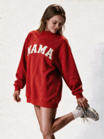 Sweat-shirt à col montant pour femmes, longueur allongée, logo brodé personnalisé, coupe ample, décontracté