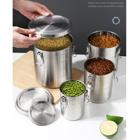 Frascos de sellado, latas de sellado, botes de cocina, té, azúcar, café, tanque de acero inoxidable, contenedores herméticos de almacenamiento de alimentos con tapas