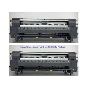 Guangzhou S8 Model 3.2M Grootformaat Solvent Printer 10ft Flex Banner Inkjet Machine Met 8 Stuks Stuks KM1054i 30 pl Printkop