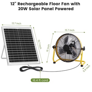 Ventilador Solar Recargable Vantone de Aluminio con 3 Aspas, Ventilador de Corriente Alterna Recargable con Energía Solar para el Hogar y Campamentos al Aire Libre TYF-002 Recargable - Product Image 4