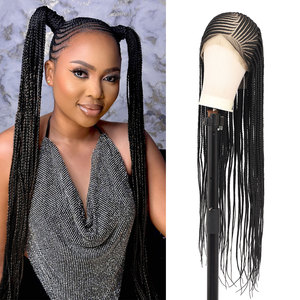 <span class=keywords><strong>Parrucca</strong></span> intrecciata trecce <span class=keywords><strong>Afro</strong></span> Cosplay da 36 pollici 13X8 HD in pizzo anteriore da <span class=keywords><strong>donna</strong></span> treccia capelli capelli medi con motivo misto - Product Image 1