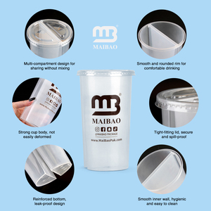 Gobelets jetables en plastique PP PET pour thé à bulles et café, vente en gros, personnalisables, 500 ml, 700 ml, pour jus, gobelets à boba jetables - Product Image 3