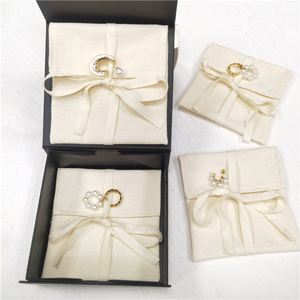 CH Custom Size 15*20 20*20 25*30 30*40cm Cotton Canvas Travel Clothing Bag Jewelry Packing Tied String <b>Envelope</b> Dust Bag - Product Image 4
