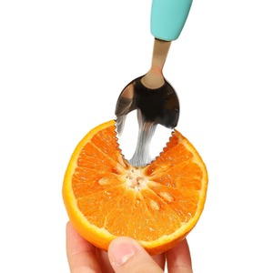 Cuillère manuelle en silicone de qualité alimentaire à double extrémité pour bébé, pour gratter la <span class=keywords><strong>boue</strong></span>, la purée de fruits, les aliments complémentaires - Product Image 5