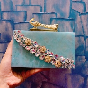 กระเป๋าคลัทช์หินแฮนด์เมดอินเดีย,กระเป๋าปาร์ตี้สวยงามกระเป๋าถือ - Product Image 4