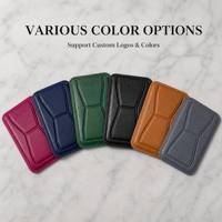 Dompet Kartu Magnetik Magsafe Logo Kustom Pabrik, Kulit PU Premium, MOQ Rendah, Kantong Kartu Ponsel Tipis, Grosir