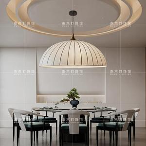 Lustre suspendu minimaliste moderne, rond, E27, LED, avec interrupteur, couleur crème, design élégant, pour restaurant et salon - Product Image 5