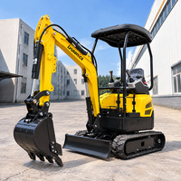 Excavator Mini Hidrolik 1.6 Ton Crawler Digger 7600W 0.03 M3 Bucket Kedalaman Penggalian 1800mm untuk Pembuatan Parit Utilitas