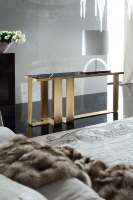 Table console moderne design italien forme rectangle mobilier de salon de luxe tables consoles en métal marbré
