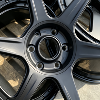 Jantes forgées concaves profondes à 5 branches noir mat, aspect bicolore simulé, en alliage 6061-T6, pour tuning automobile personnalisé
