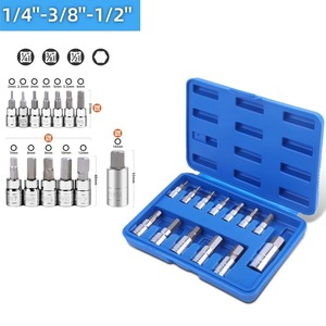 13-delige huishoudgereedschapset vanadiumstaal 1/4'' 3/8 en 1/2'' aandrijving H2-H14 stervormige Torx bit socket set - Product Image 5