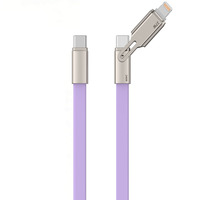 STONGWIRE Hot 240W 2-in-1 Kabel USB Type-C Pipih Silikon Cair Konduktor Tembaga Murni Pengisian Cepat Transfer Data