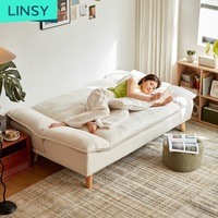 Sofá cama de tela cómodo y elegante LINSY, asiento de amor dos en uno,