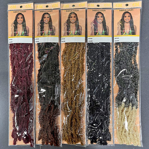 Extensions de cheveux synthétiques pré-bouclées Mira Distressed Locs de 24 pouces, douces, pour tresses au crochet, style dreadlocks africaines, pour femmes, vente en gros - Product Image 5