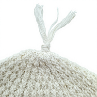 Kipá Premium 100% Algodón Sin Costuras para Hombre, Yarmulke Judío de Alta Calidad con Borla Superior, Tejido a Mano, Logotipo Personalizado, Kipás Blancas