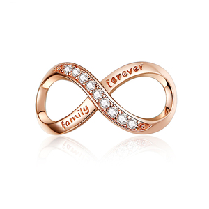 Qings Infinity Love Charms OEM/ODM 925 In Argento Sterling Placcato In Oro Rosa Zircon Del Pendente di Fascino - Product Image 1