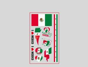 Tatouages temporaires mexicains, décorations de fête d'anniversaire à thème, fournitures, autocollants de tatouage, garçons, filles, classe, école, prix, récompenses - Product Image 1