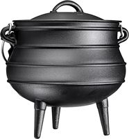 Cocotte hollandaise robuste en fonte émaillée à 3 pieds pour camping, avec couvercle, pour ustensiles de cuisson de camping