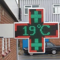 Wasserdichte Doppelseitige Grüne Apotheken-Kreuz LED-Werbeanzeige