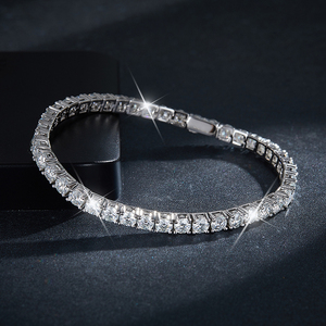 Pulsera de Tenis con Piedras de Moissanita Sintética de 4mm, Estilo Clásico, Joyería Cristiana, Lista para Enviar - Product Image 4