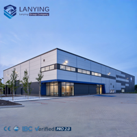 Taller de Estructura de Acero Prefabricada, Nave Industrial Duradera con Gran Espacio Libre para Producción y Almacenamiento