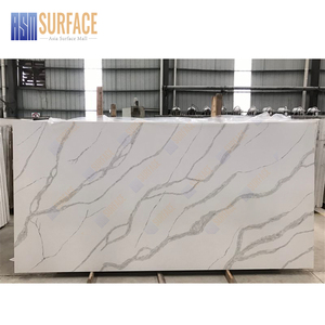 Venta al por mayor piedra artificial 0% cuarzo sílice 3200mm x 1600mm 20mm 30mm piedra de cuarzo Calacatta para encimera de cocina - Product Image 2