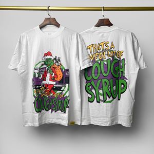 เสื้อผ้าผู้ชายคุณภาพสูงมาใหม่ เสื้อยืดพิมพ์ลายลำลองทรงหลวมขนาดใหญ่พิเศษ "THAT'S A AWFUL LOT OF COUPH SYRUP" - Product Image 6