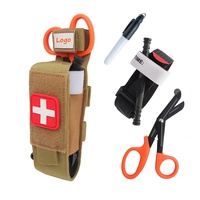 Yonoel Tactical TQ Trauma Kit Portable Molle Garrot Holder Trousse de Premiers Soins avec Ciseaux et Marqueur