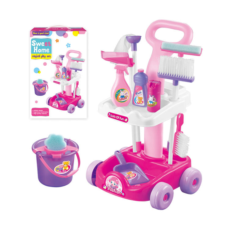 Mainan Pembersih Vakum Anak, Mainan Pembersih Troli Plastik Anak-anak