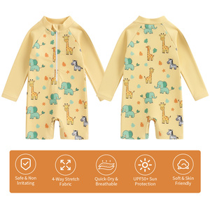 Combinaison <span class=keywords><strong>de</strong></span> <span class=keywords><strong>bain</strong></span> une pièce à fermeture éclair pour bébé garçon, protection solaire à manches longues, <span class=keywords><strong>maillot</strong></span> <span class=keywords><strong>de</strong></span> <span class=keywords><strong>bain</strong></span> pour enfants, directement <span class=keywords><strong>de</strong></span> l'usine - Product Image 2
