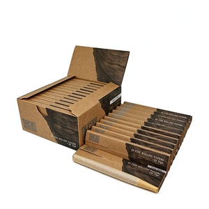 HermitCrab-Ace Ultra Thin 10g Custom Brown King Size Tobacco Leaves Cigarette Rolling Paper with tips - Product Image 2