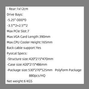 Jertech Nhà Máy Trắng Matx Giữa Tháp Gamer Trường Hợp Micro Bàn Tempered Glass Tủ Máy Tính Khung Máy Tính PC Chơi Game Trường Hợp - Product Image 6