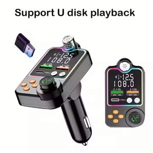 Q15 Car Wireless 5.0 FM Transmitter Quick Charge Large Microphone One Key Bass <b>Mp3</b> <b>Player</b> Dual Screen Display Audio <b>Player</b> - Product Image 5