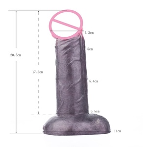 FAAK Black Men Penis Fat Silicon <b>Dildo</b> Artificial Penis for Women with Suction Cup - Product Image 5